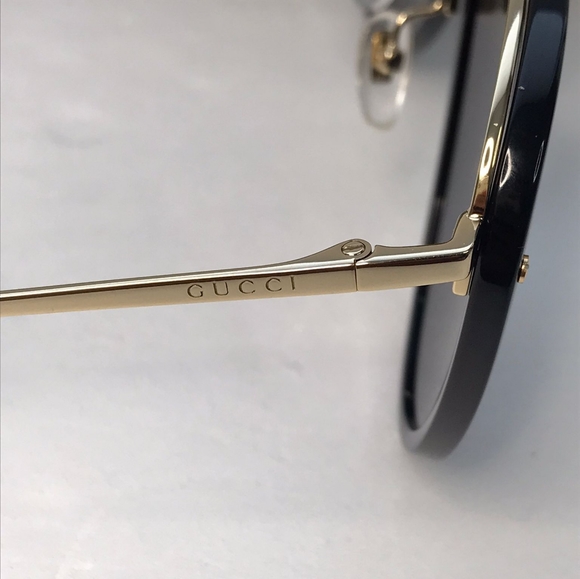 - New - 💯 Original Gucci GG0672S Unisex Aviator Sunglasses, Black/Grey - Picture 6 of 12